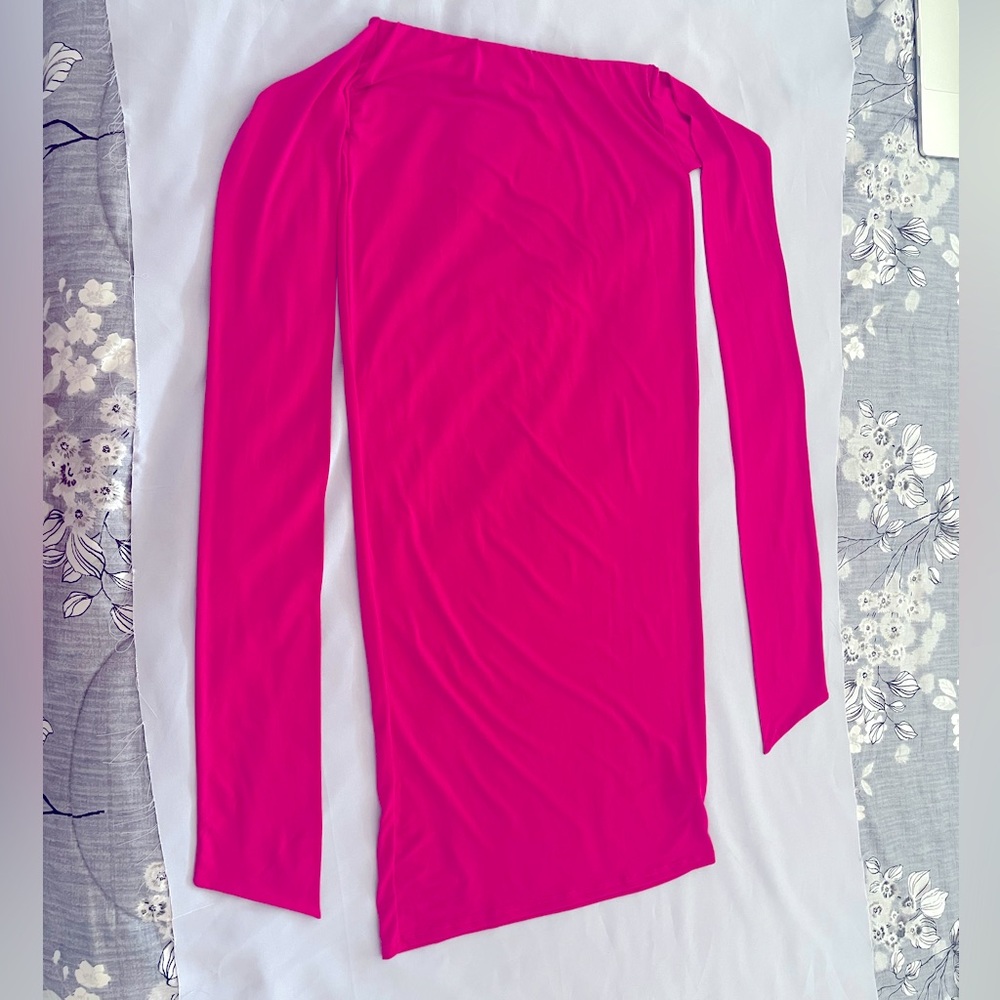 BNWT long magenta skirt with wrap detail